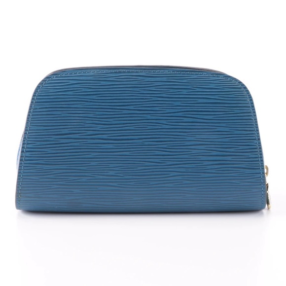 Louis Vuitton Dauphine Cosmetic Pouch in Toledo Blue Epi and Smooth Leather - Picture 3 of 7